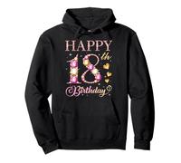 Happy 18th Birthday 18 Years Old Men Women Birthday Party Pullover Hoodie
