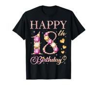 Happy 18th Birthday 18 Years Old Men Women Birthday Party T-Shirt