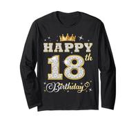 Happy 18th Birthday 18 Years Old Women Men Birthday Party Long Sleeve T-Shirt