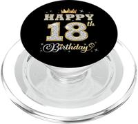 Happy 18th Birthday 18 Years Old Women Men Birthday Party PopSockets PopGrip for MagSafe
