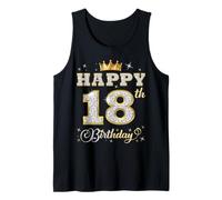 Happy 18th Birthday 18 Years Old Women Men Birthday Party Tank Top