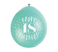Happy 18th Birthday Assorted Colors Latex Balloons (22cm) Pack of 10 - Festive & Fun Party Decorations, Green