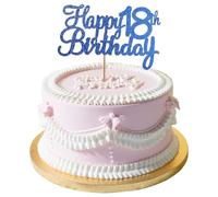 Happy 18th Birthday Cake Decorations Double-Sided Glitter Letters Toppers for Wedding Anniversary Party Supplies Years Old Eighteen Fabulous Cake Decorations