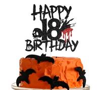 Happy 18th Birthday Cake Topper, Killer Birthday Cake Décor, Cheers to 18 Years, Boodly Jack Halloween Theme Happy 18th Birthday Party Decorations Supplies