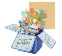 Happy 18th Birthday Card, 3D Birthday Pop Up Greeting Card Funny 50th Birthday Gift Unusual Birthday Cards with Note and Envelope for Boy Baby Daughter Son Grandson Husband Nephew Women Uncle Wife