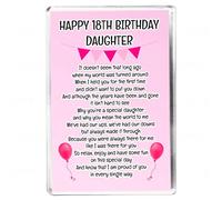 Happy 18th Birthday Daughter - Fun Pink Balloon Design - Keepsake Verse - Fridge Magnet - Sentimental Gift for Her