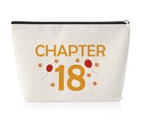 Happy 18th Birthday Gifts for Daughter Friend Sister 25X17CM Makeup Bag 18 Years Old Birthday Gifts for Niece Granddaughter Bestie Turning 18 Born in 2006 Graduation Gifts Travel Pouch