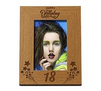 Happy 18th Birthday Portrait Photo Frame Star Design Gift (5 x 7 Inch)