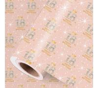 Happy 18th Birthday Wrapping Paper for 18th Birthday Girls, Rose Gold 18th Birthday Decorations for Girls, Mini Roll 17 Inches x 16.4 Feet, 18th Birthday Gifts Ideas for Daughter Granddaughter Friends