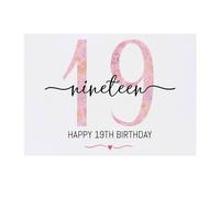 'Happy 19th Birthday' Temporary Tattoo - Water Resistant, Skin-Safe, Non-Toxic Transfer (TO00073667)