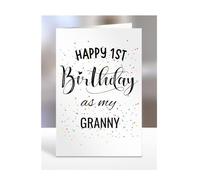 Happy 1st First Birthday as my Granny card, gifts for men, women, greetings card, presents for Christmas, A5-138_111