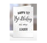 Happy 1st First Birthday as my Leader card, gifts for men, women, greetings card, presents for Christmas, A5-138_127