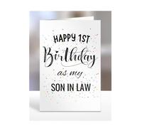 Happy 1st First Birthday as my Son In Law card, gifts for men, women, greetings card, presents for Christmas, A5-138_172
