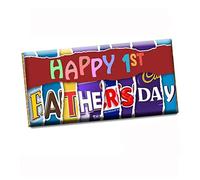 Happy 1st First Fathers Day Chocolate Bar Wrapper Novelty Gift Present for Daddy, Grandad, Stepdad CH-2005 (With Chocolate Bar)
