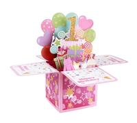 Happy 1th Birthday 3D Pop Up Birthday Card 3D Popup Greeting Cards First Birthday Card Gift for 1 Year Old Boy Baby Daughter Son Nephew Wife Husband Grandson With Envelopes (Pink)