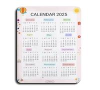 Happy 2025 Yearly Calendar Mouse Pad 2025 Calendar Mouse Mat New Year Office Gifts 11.8" x 9.8"Color:Happy 2025