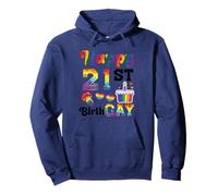 Happy 21st Birth Gay LGBTQ Rainbow Birthday Celebration Pullover Hoodie