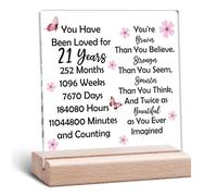 Happy 21st Birthday Desk Sign Decor 21st Birthday Gifts Desk Decorative Sign for Him Her 21 Year Old Birthdays Gifts for Son Daughter Boys Girls 21 Year Old Birthdays Acrylic Plaque for Women Friend