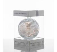 Happy 21st Birthday Gift - 10cm Diamond Glass Friendship Ball - Handcrafted Keepsake Ornament for Milestone Birthday