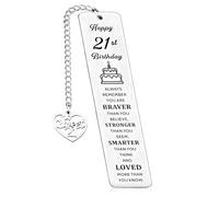 Happy 21st Birthday Gifts Bookmarks, Inspirational 21st Bookmark Keepsake Gifts, Stainless Steel Bookmark for Her, Him, Book Marker Gifts for Birthday, Graduation