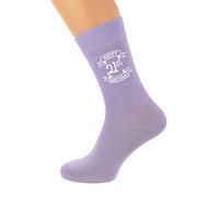 Happy 21st Birthday Scroll Design Lilac Ladies Socks UK 4-8