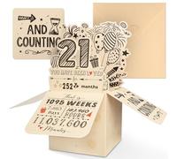 Happy 21th Birthday Pop Up Card for Girls Boys, Beautiful Birthday Gifts for 21 Years Old Female Male, Sweet Bday 3D Card Best Gift for Daughter Son Granddaughter Grandson Niece Nephew