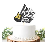 Happy 22nd Birthday Cake Topper, Cheers to 22 Years Old - Rock Theme/Guitar/Music Theme Cake Decor, Level 22 Birthday Party Supplies for Boys or Girls