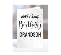 HAPPY 22ND Birthday card to Grandson, card, gifts for boy, him, male, presents for men, from grandama grandad, nan, nana, A5-154_23