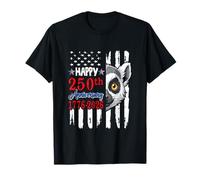 Happy 250th Anniversary 1776-2026 4th July US Flag Lemur T-Shirt