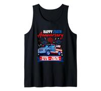 Happy 250th Anniversary 4th July US Flag Pickup Truck Driver Tank Top