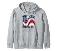 Happy 250th Birthday US America 250th Anniversary 4th July Zip Hoodie