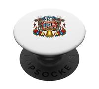 Happy 250th Birthday USA Floral 4th July US Flag Barber PopSockets Adhesive PopGrip