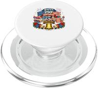 Happy 250th Birthday USA Floral 4th July US Flag Librarian PopSockets PopGrip for MagSafe