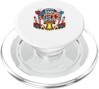 Happy 250th Birthday USA Floral 4th July US Flag Lunch Lady PopSockets PopGrip for MagSafe