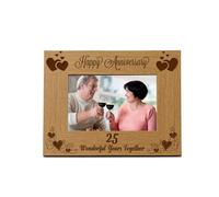 Happy 25th Anniversary Wooden Photo Frame Gift (4 x 6 Inch)