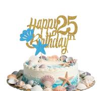 Happy 25th Birthday Cake Topper Glitter Gold Birthday Cake Decoration Hello 25 Cheer to 25th Birthday Party Decoration Supplies