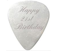 Happy 25th Birthday Guitar Pick / Plectrum with black velvet gift pouch