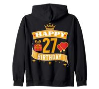 Happy 27 Birthday 27 Years Old Zip Hoodie