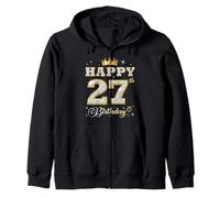 Happy 27th Birthday 27 Years Old Women Men Birthday Party Zip Hoodie