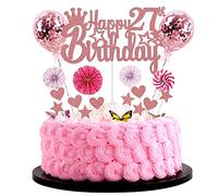 Happy 27th Birthday Cake Decoration Woman 27th Birthday Hello 27 Cake Topper Rose Gold Cake Topper 27 Cake Decoration 27th Birthday Man Cake Decoration 27 Years Woman Glitter Cake Topper for 27th