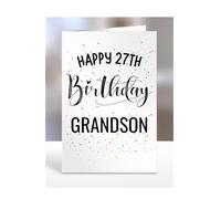 HAPPY 27TH Birthday card to Grandson, card, gifts for boy, him, male, presents for men, from grandama grandad, nan, nana, A5-154_28