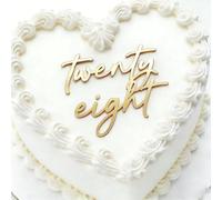 Happy 28th Birthday Cake Toppers,Gold 28th Anniversary Cake Topper 28 Years Loved Bday Decorations 28 Birthday Cake Decorations Twenty-Eight Party Supplies for Women Men