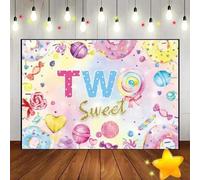 Happy 2th Birthday Background Girl Baby Room Decoration Red Born Photo Golden Party Boy 1st Sweet Year Vintage Game