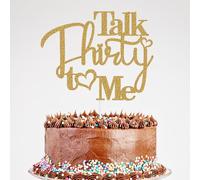 Happy 30th Birthday Cake Topper, Glitter Dirty 30 Flirty & Thriving Cake Topper, Birthday Wedding Anniversary Party Decoration Supplies Gold