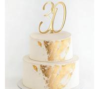 Happy 30th Birthday Cake Topper,Gold Acrylic Number 30 Cake Decoration,Thirtyth Celebration Milestone Birthday Decoration,30th Theme for Wedding Birthday Anniversary Celebration Ideas Cake Decorating