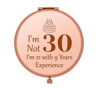 Happy 30th Birthday Gift Travel Compact Pocket Makeup Mirror 30th Birthday Gift for Women Small Compact Travel Mirror Turning 30 Birthday 30 Year Old Birthday Gift Ideas for Wife friend Sister Niece