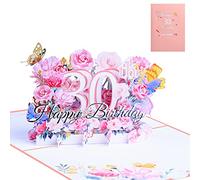 Happy 30th Birthday Pop Up Greeting Card, GLADPRESIT Creative Flowers 3D Birthday Card with Blank Note, Pop Up Cards for Women, Mother, Friends 18 × 13cm