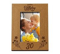 Happy 30th Birthday Portrait Photo Frame Star Design Gift (5 x 7 Inch)