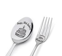 Happy 30th Birthday Spoon&Fork Gifts Engraved Spoon&Fork Personalized Birthday Gifts for Son Daughter Sister Brother Boyfriend Girlfriend Husband Wife Friends