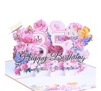 Happy 35th Birthday Card, 3D Flower Pop Up Card, Birthday Greeting Card, Greeting Cards, Birthday Cards with Envelope and Note Card, Pop-Up Card, Anniversary Card,Birthday Gift for Women and Men